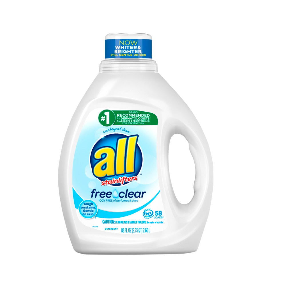 All 2453831 Ultra Free Clear HE Liquid Laundry Detergent, 88 oz
