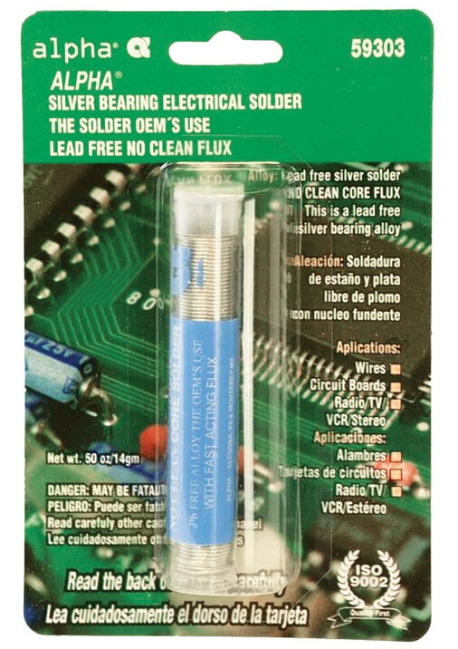 Alpha AM59303 Flux Core Electrical Solder, Silver Bearing, 0.50 Oz