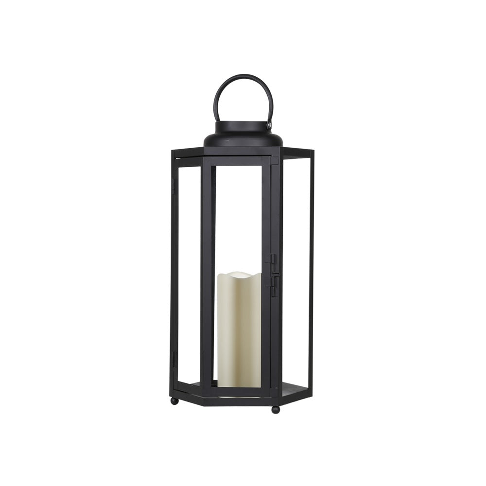 Alpine IVY104HH-L Decorative Flameless Lantern, Black, Large