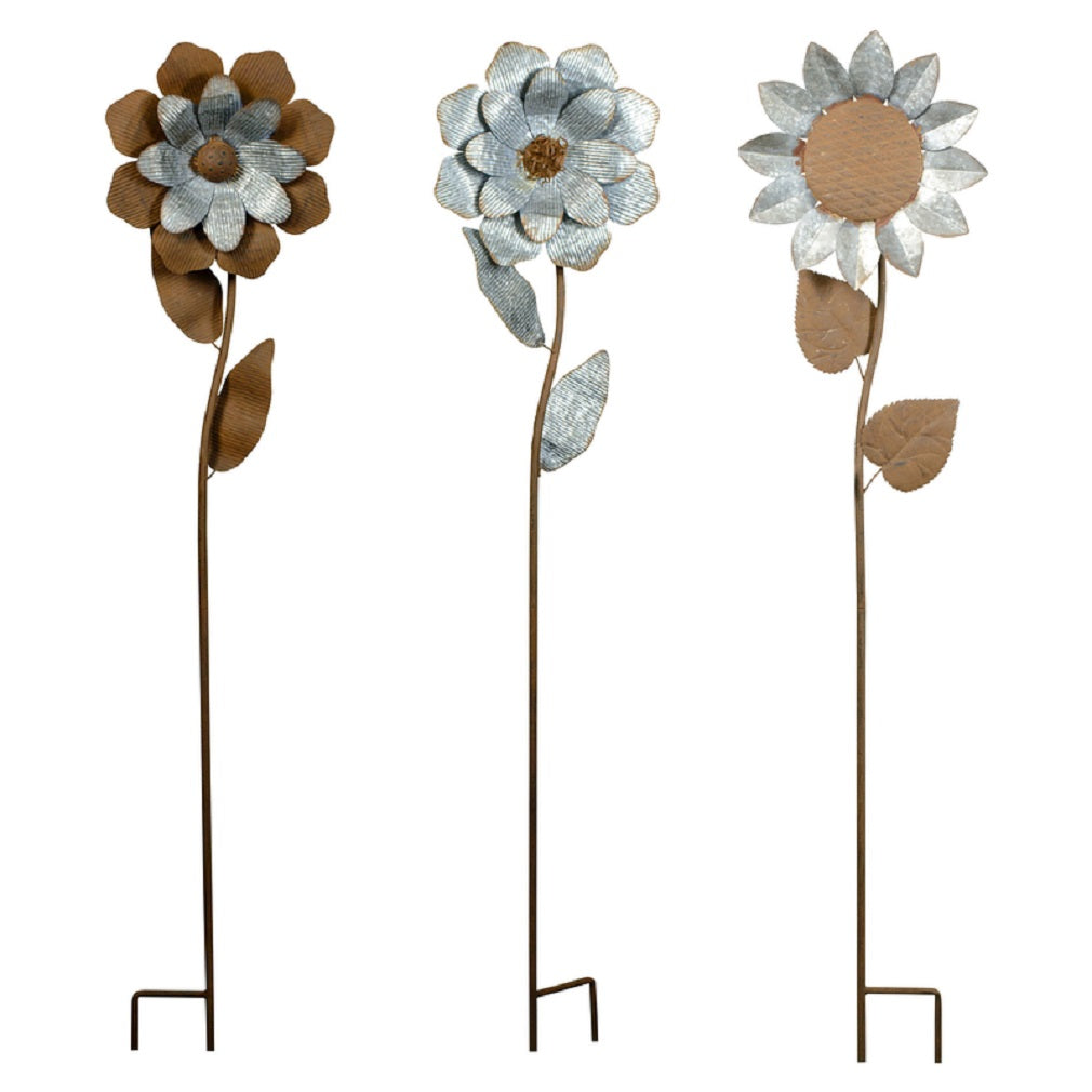 Alpine JUM217A Flower Outdoor Garden Stake, Iron, Multi color