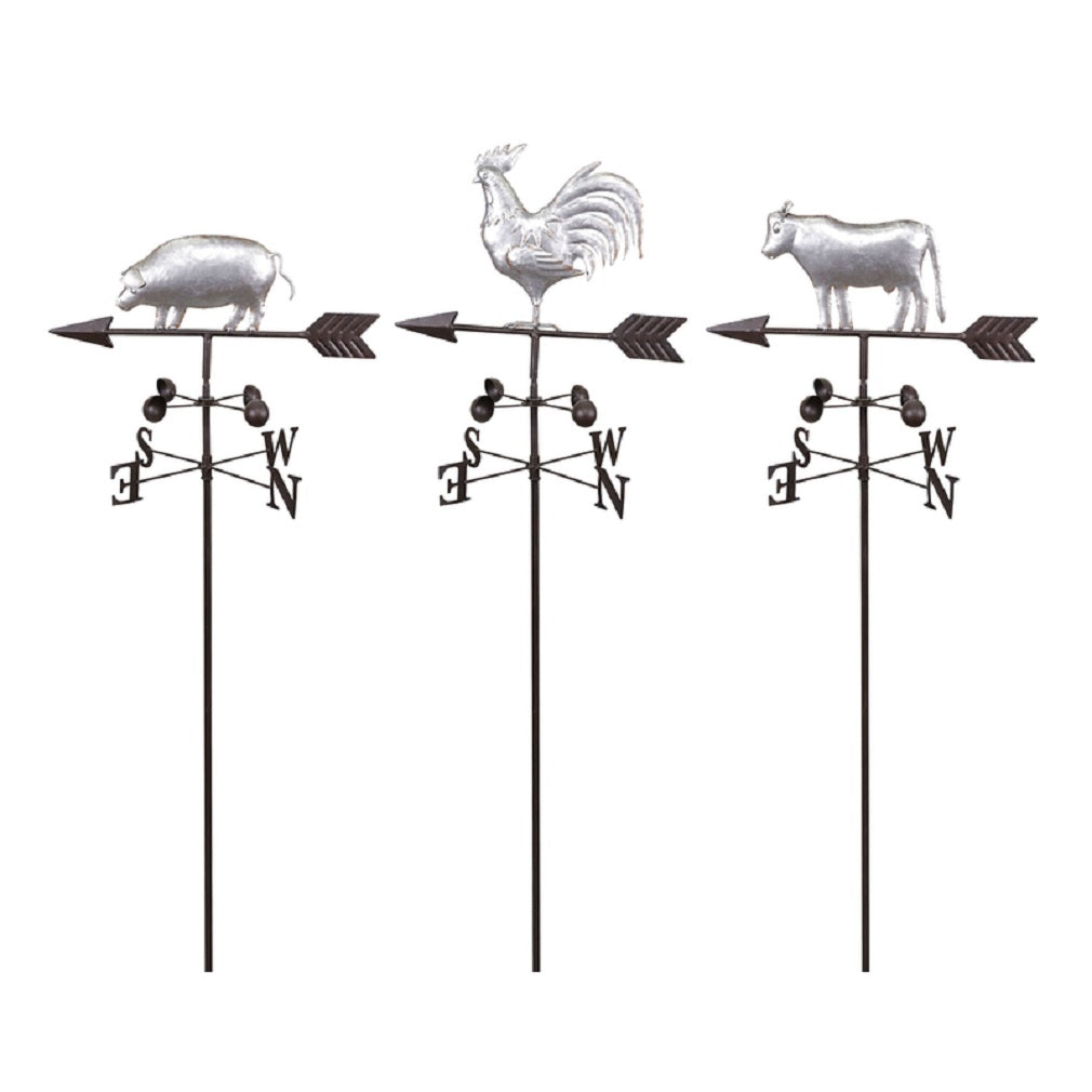 Alpine NCY342A Farm Animal Weathervane Outdoor Garden Stake, Bronze