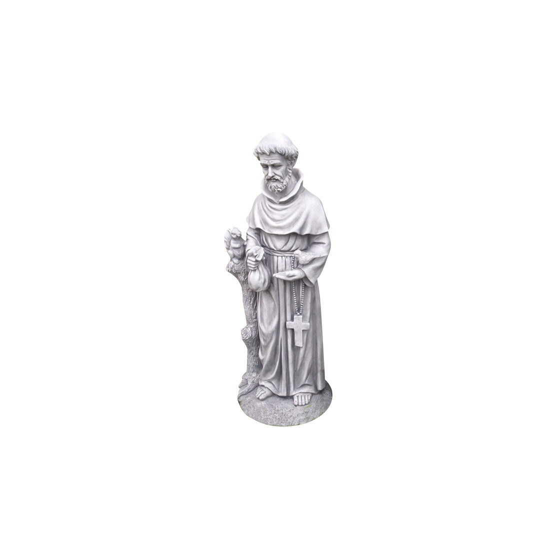 Alpine QFC102 Francis Statue, Grey, 31 in