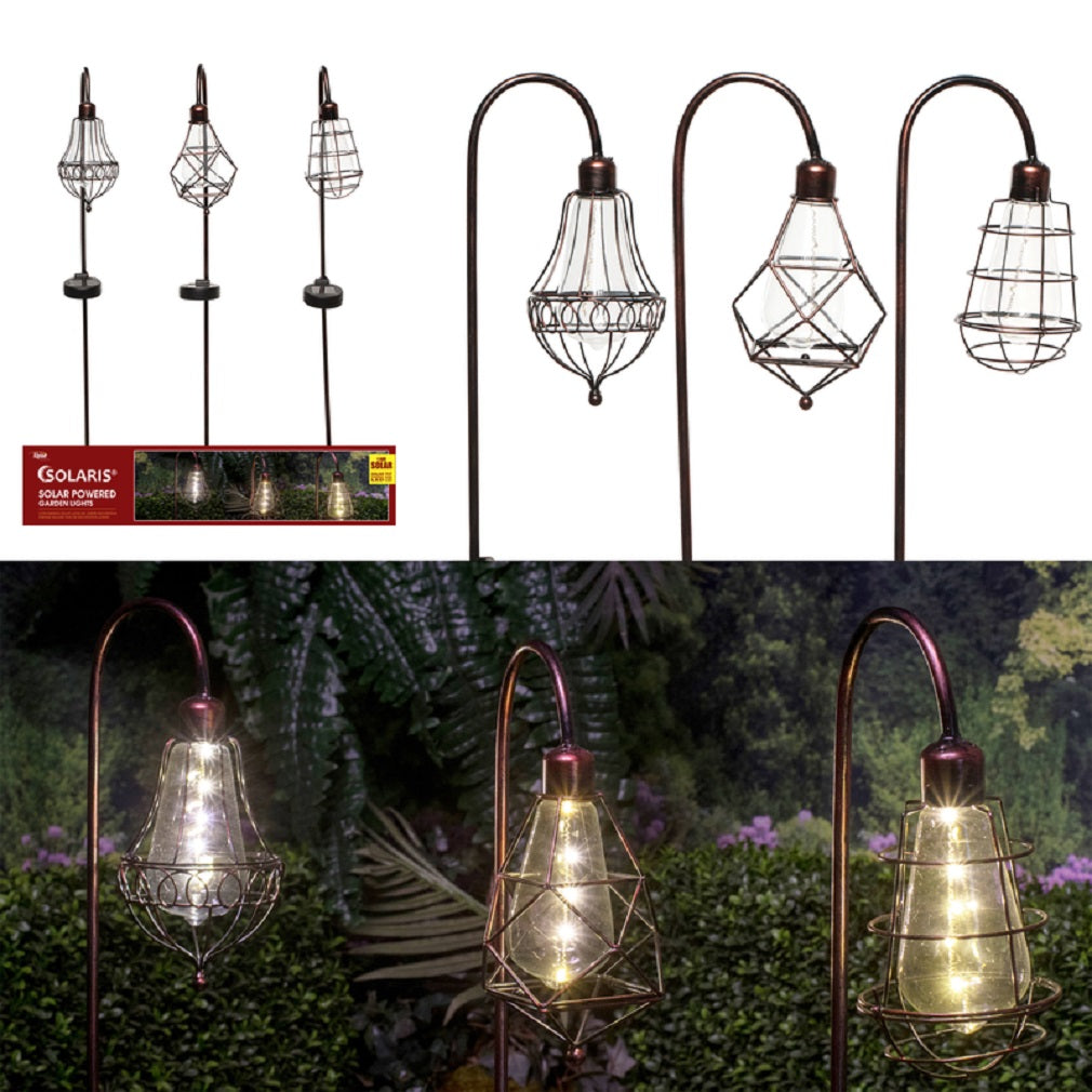 Alpine QLP875A Solalris Edison Bulb Garden Stake, Bronze
