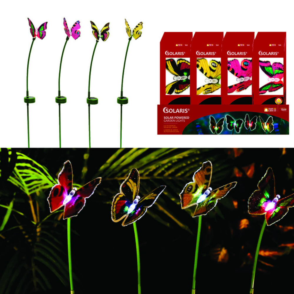 Alpine RGG222ABB-TM Solar Butterfly Garden Stake, 24 in