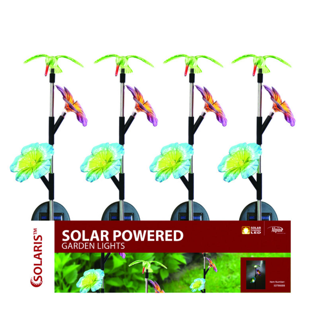 Alpine SOT531BB Hummingbird Solar Garden Stake, Plastic, 31 in