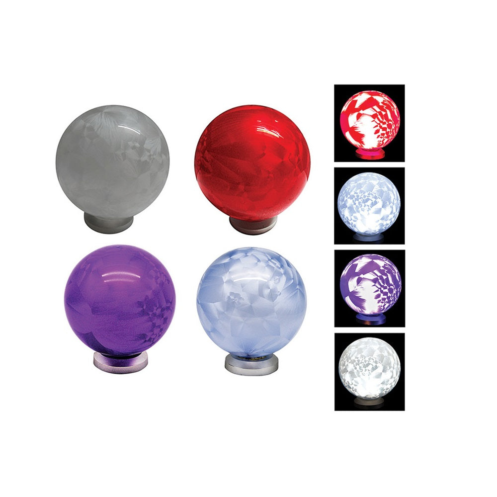 Alpine TYG108A Frosted Glass Garden Globe With LED Lights, Assorted Colors