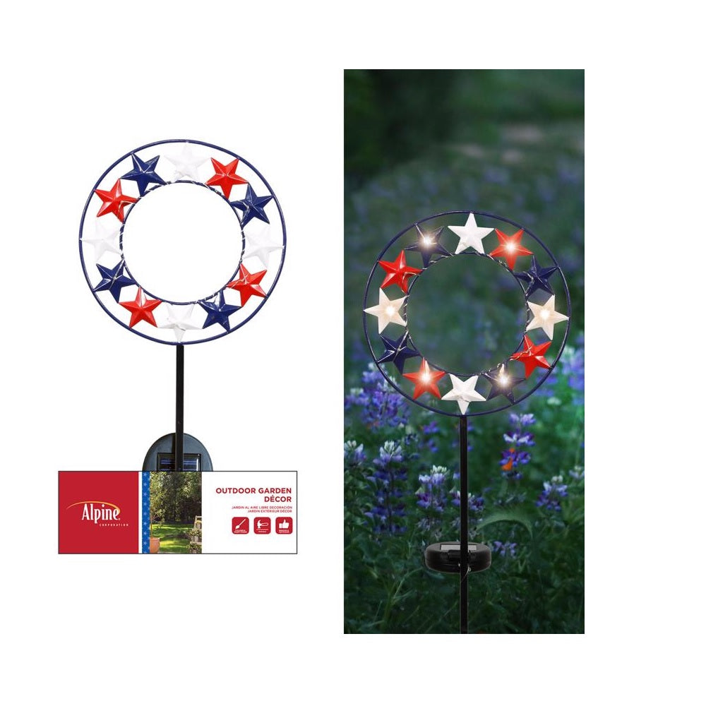 Alpine YEN385BB Star Solar Garden Stake, 35 Inch, Multicolored