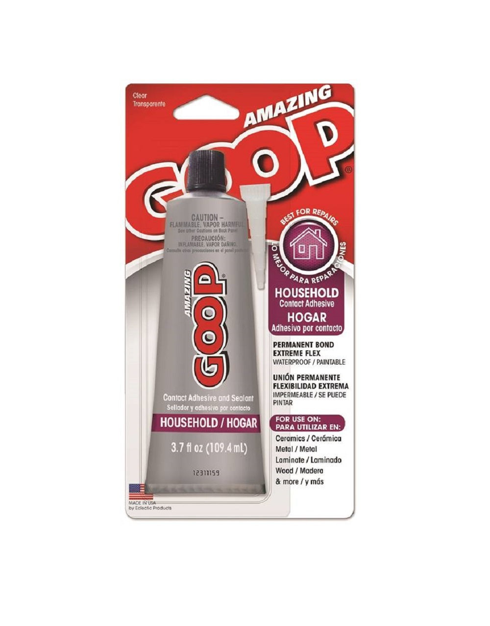 Amazing Goop 130011 Household Adhesive, 3.7 Oz, Clear
