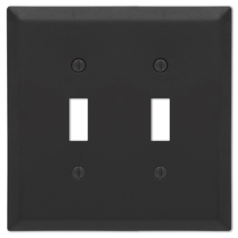 Amerelle 163TTMB Century Toggle Wall Plate, Black, Stamped Steel