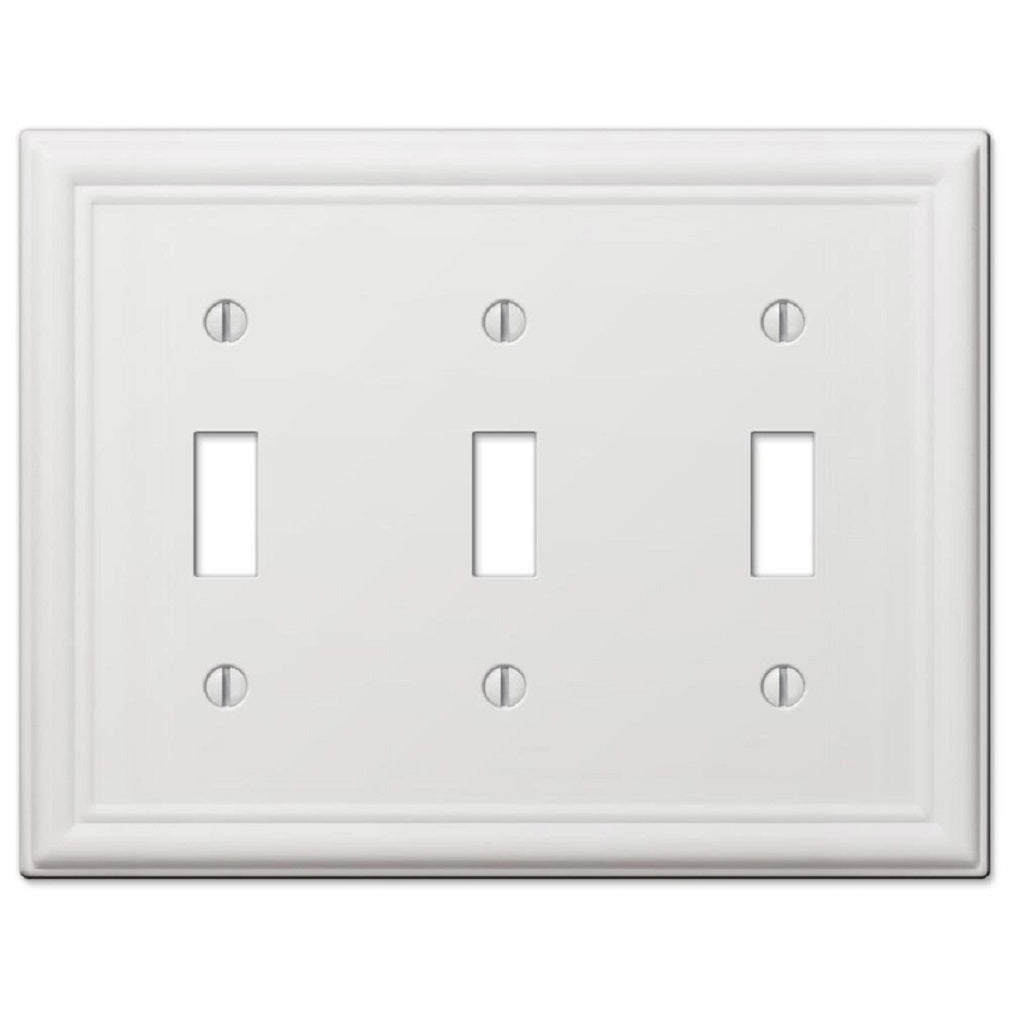 Amerelle 149TTTW Chelsea Toggle Wall Plate, White, Stamped Steel