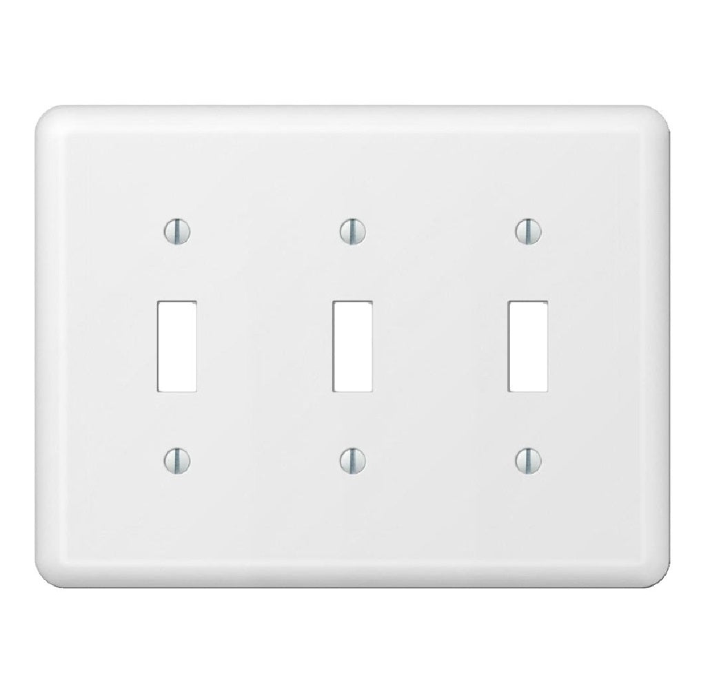 American Tack & Hardware 935TTTW Devon Toggle Wall Plate, White, 3 Gang
