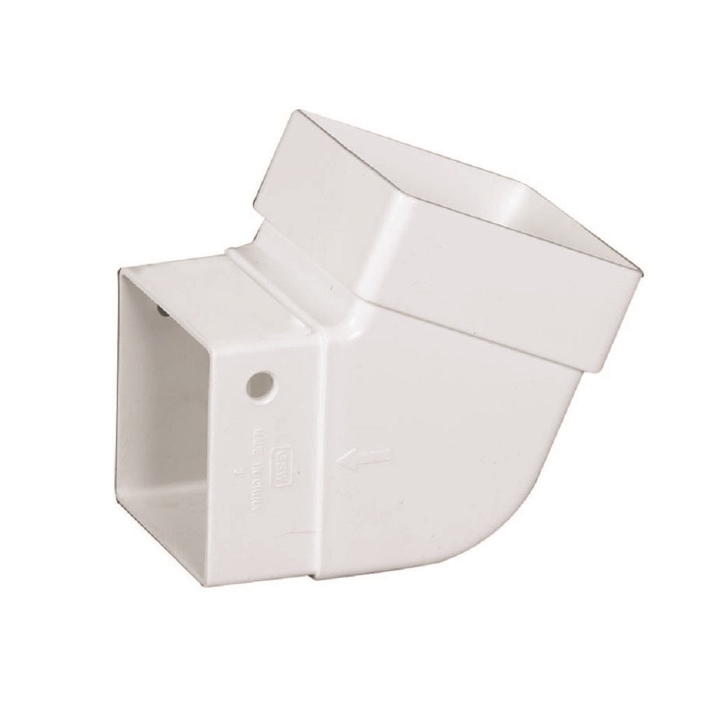 Amerimax T0525 Contemporary Gutter Elbow, Vinyl, White