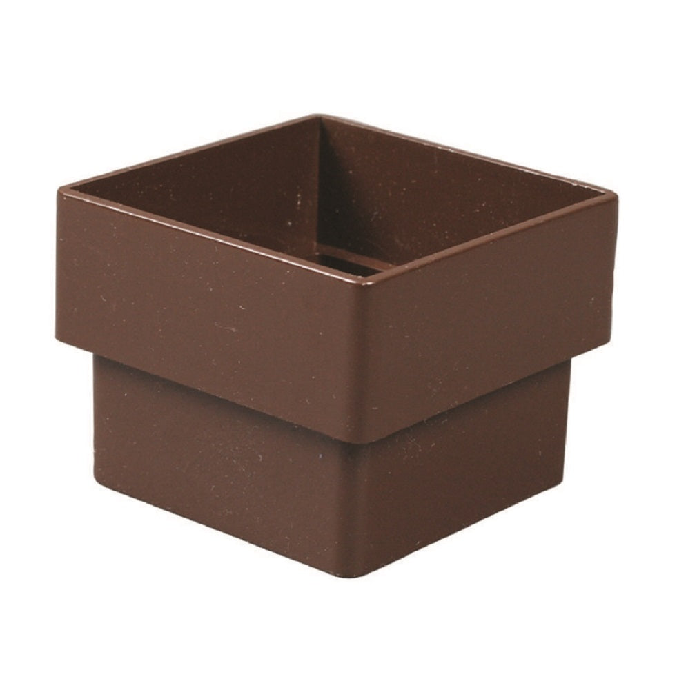 Amerimax T1523 Downspout Connector, Square, Vinyl, Brown