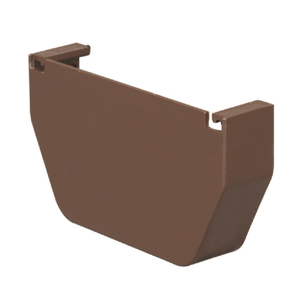 Amerimax T1511 Gutter End Cap, Vinyl, Brown