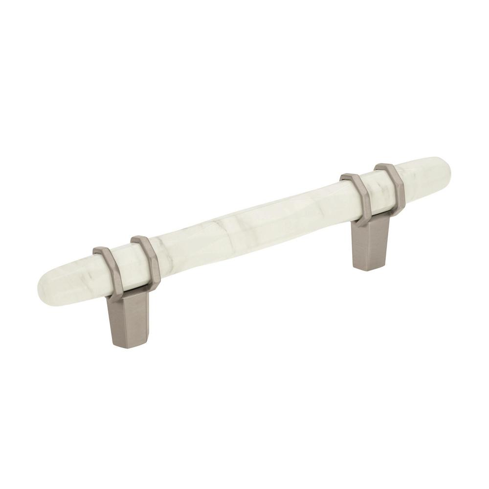 Amerock BP36648MWG10 Carrione Cabinet Pull, 3-3/4", Marble White/Satin Nickel