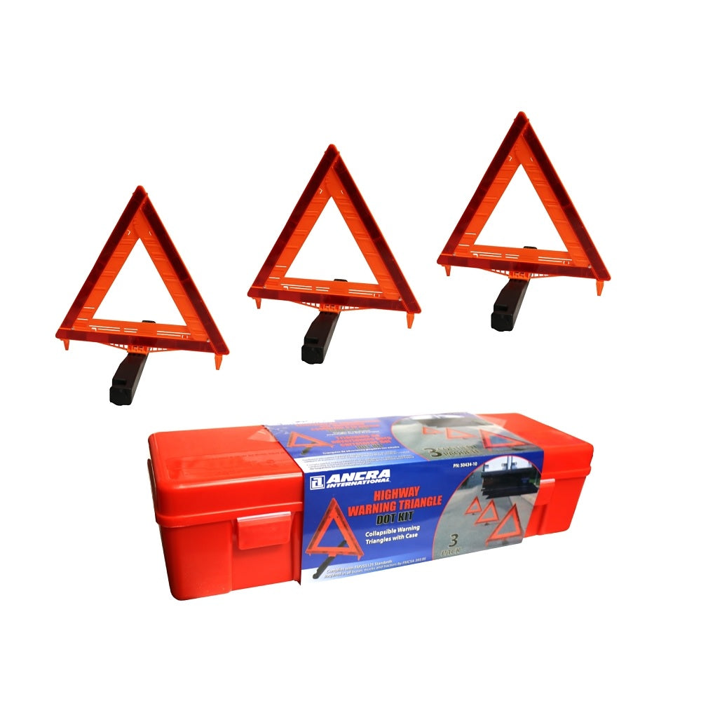 Ancra 50434-10 Reflective Triangle Warning Kit, Orange/Red