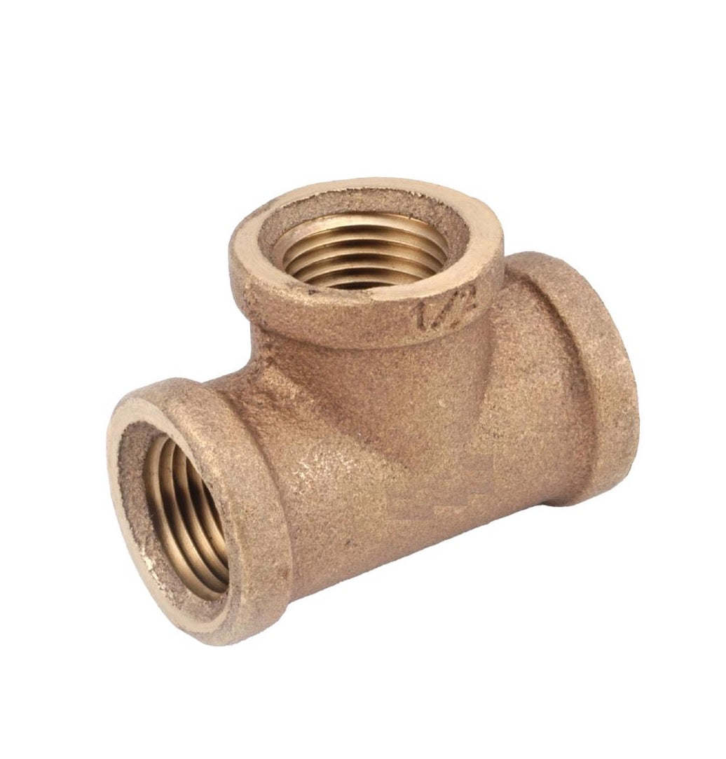 Anderson Metals 738101-06AH FPT Tee, Red Brass