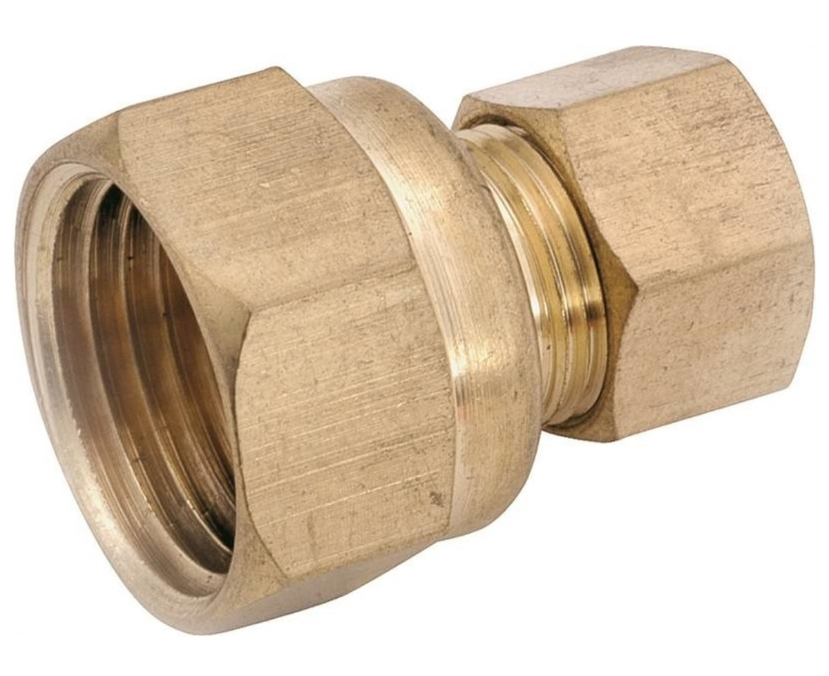Anderson Metals 750066-1012 Tubing Coupling, 5/8" x 3/4", Brass