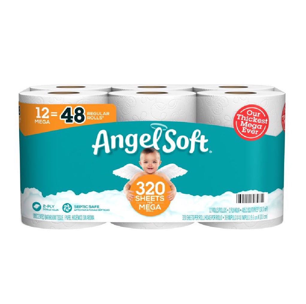 Angel Soft 79397 Toilet Paper, 12 Rolls