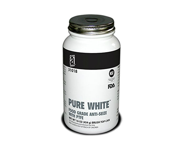 Anti-Seize Technology 31018 Pure White Food Grade Anti Seize With PTFE, White, 16 Oz