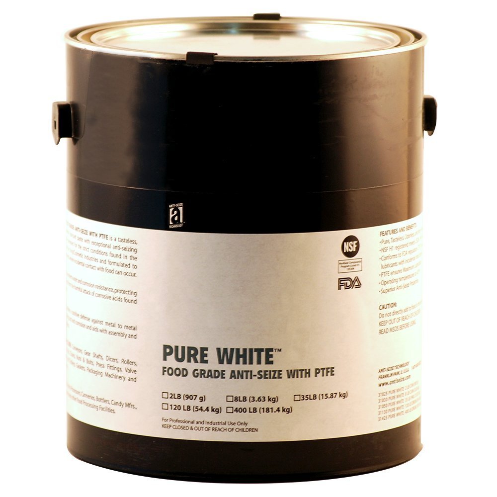Anti-Seize Technology 31030 Pure White Food Grade Anti Seize With PTFE, White, 8 Lb