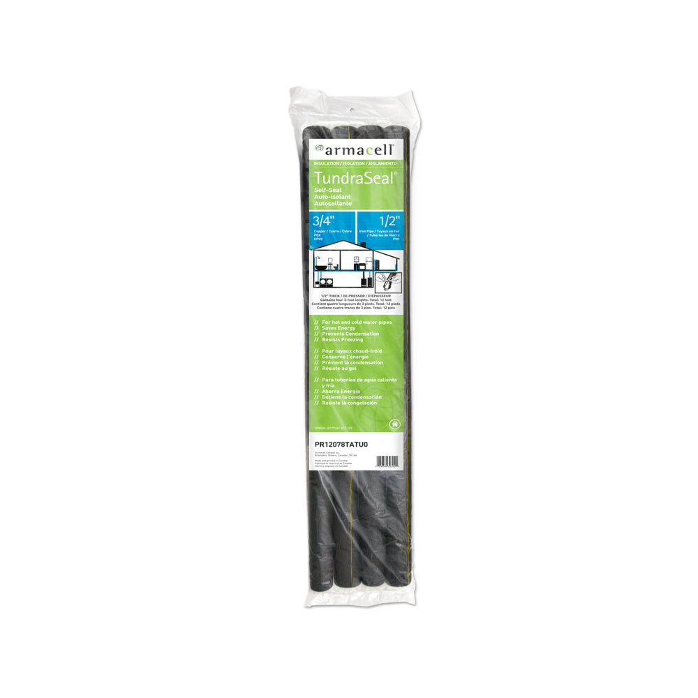 Armacell PR12078TATU0 Tundra Polyethylene Foam Pipe Insulation, 3/4 in. x 3 ft