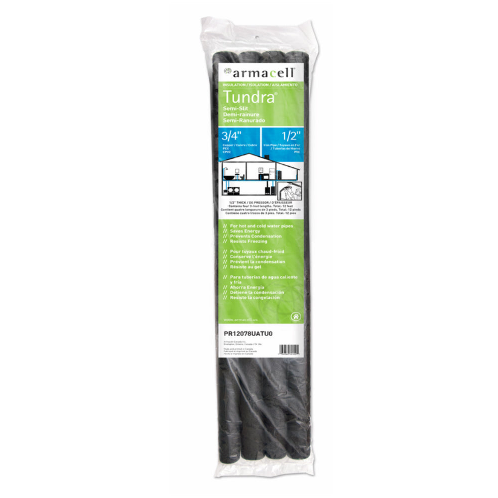 Armacell PR12078UATU0 Tundra Polyethylene Foam Pipe Insulation, 3/4 in. x 3 ft