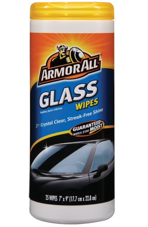 Armor All 17501C Streak Free Glass Wipe, 25 Wipes