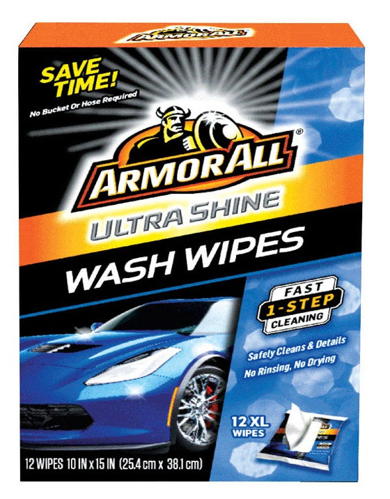 Armor All 18240 Ultra Shine Cleaning Wipes, 12 count