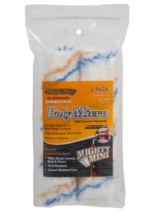 ArroWorthy 6.5-PLA4JCT P PolyMicro Paint Roller Cover, 6.5" x 1/2"