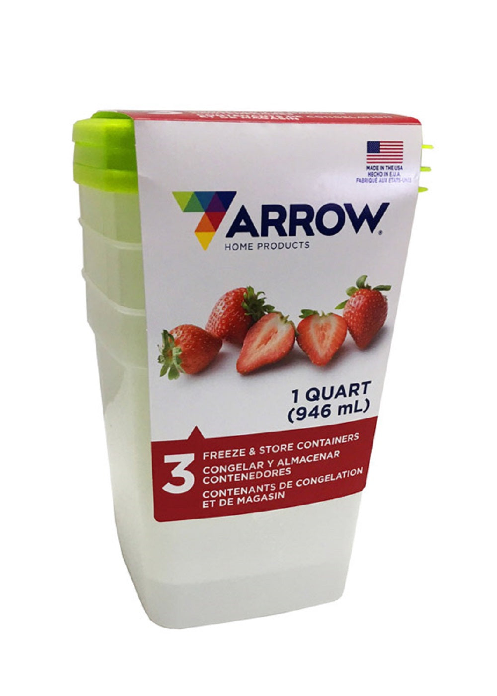 Arrow 04405 Food Storage Container Set Assorted color, 1 Quart