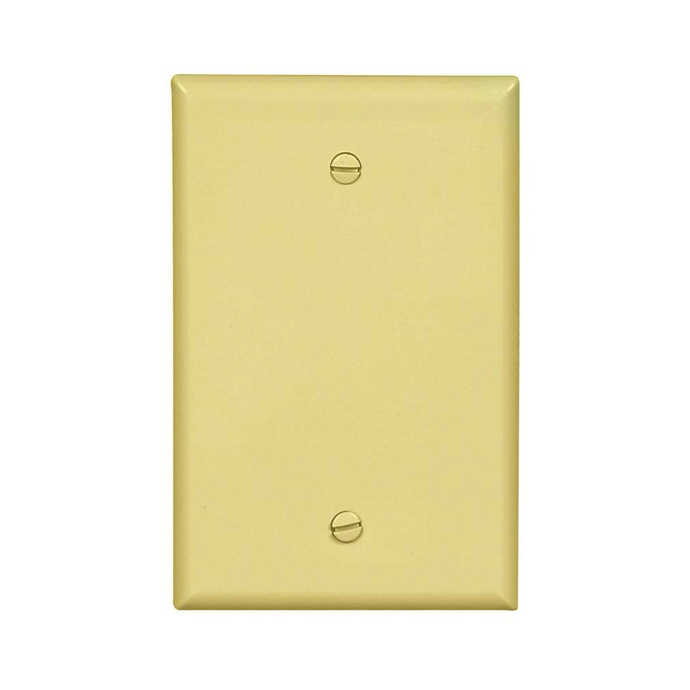 Cooper Wiring PJ13V Blank Mid Size Wall Plate, 1 Gang, Ivory
