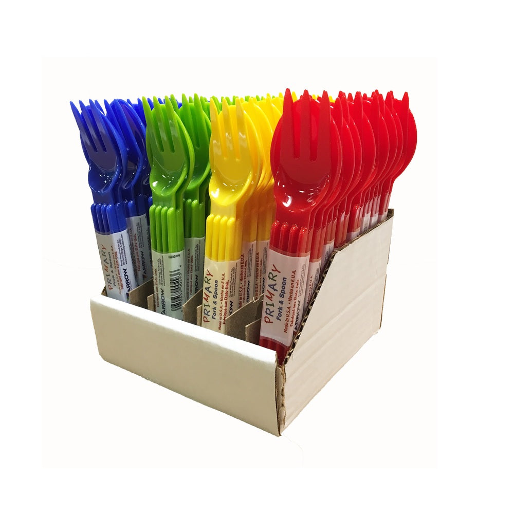Arrow Home Products 29376 Primary Fork and Spoon, Plastic, Assorted
