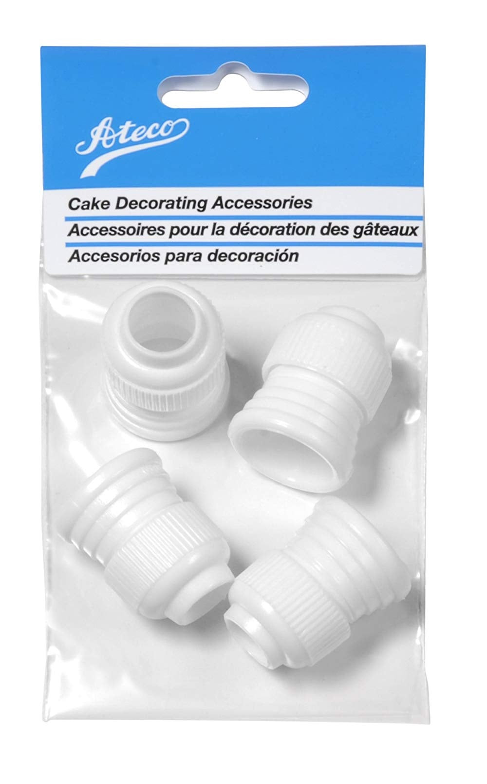 Ateco 398 Standard Couplers, White, Plastic