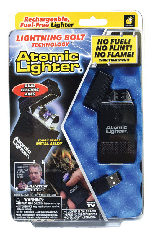 Atomic Lighter 12244-6 As Seen On TV Lightning Bolt Technology Lighter, Metal, Black