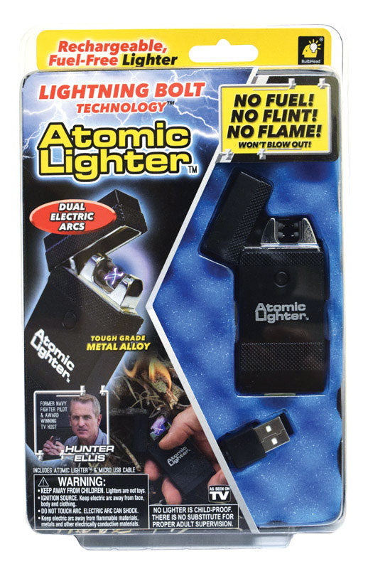 Atomic Lighter 12244-6 As Seen On TV Lightning Bolt Technology Lighter, Metal, Black