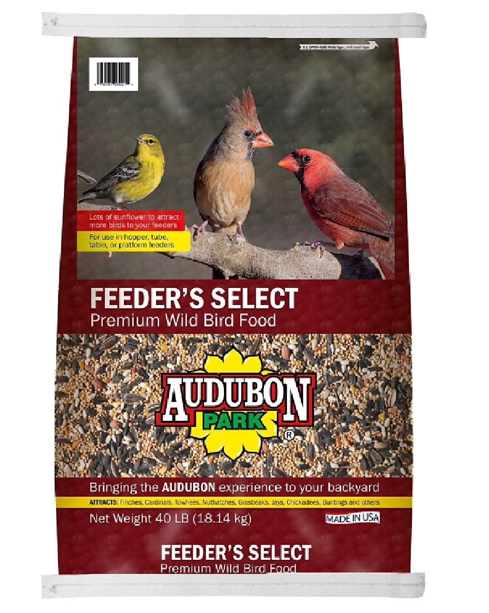 Audubon Park 12826 Feeders Select Flavor Wild Bird Food, 40 Lb
