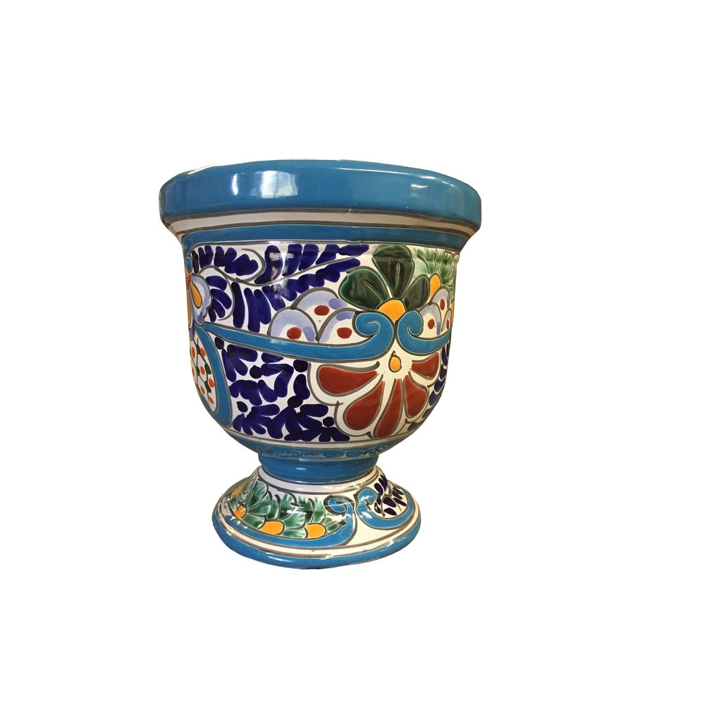 Avera APG039070 Talavera Pedestal Planter, 7 Inch