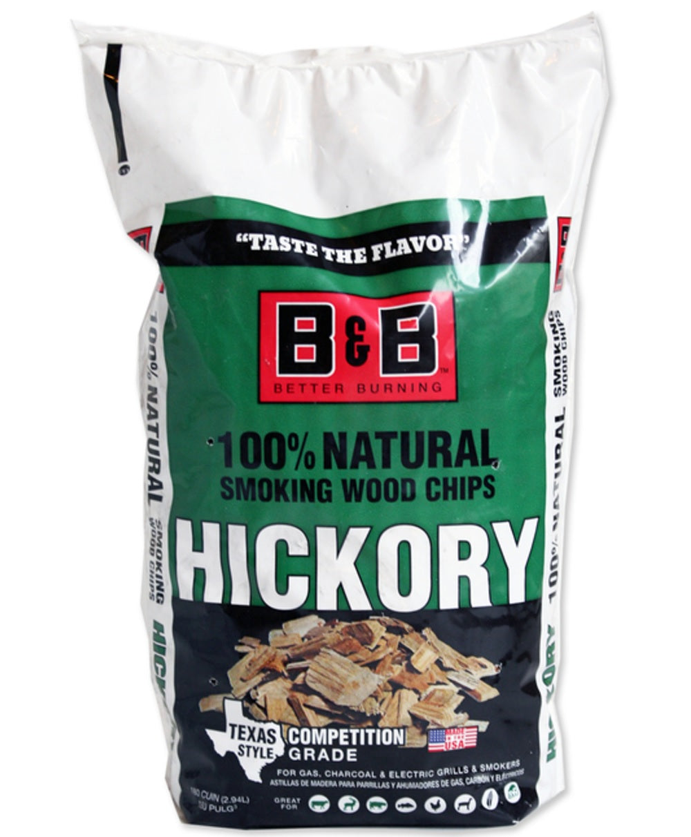 B & B Charcoal 00121 Hickory Wood Smoking Chips, 180 Cubic Inch