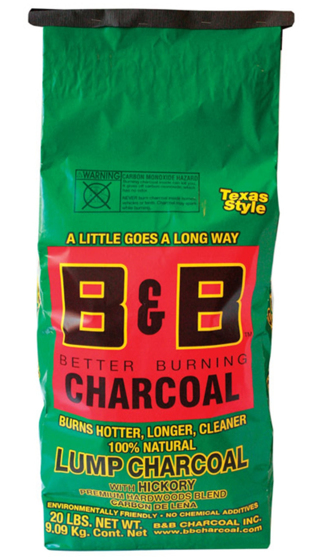 B & B Charcoal 00081 Organic Hickory Lump Charcoal, 20 Lbs