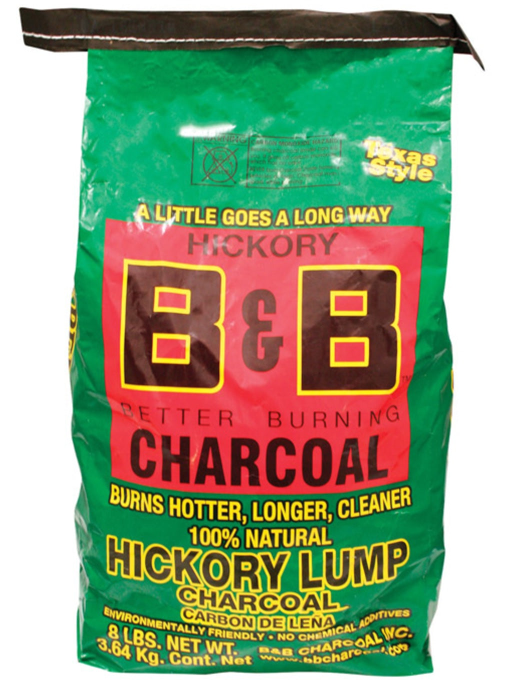 B & B Charcoal 00084 Organic Hickory Lump Charcoal, 8 Lbs