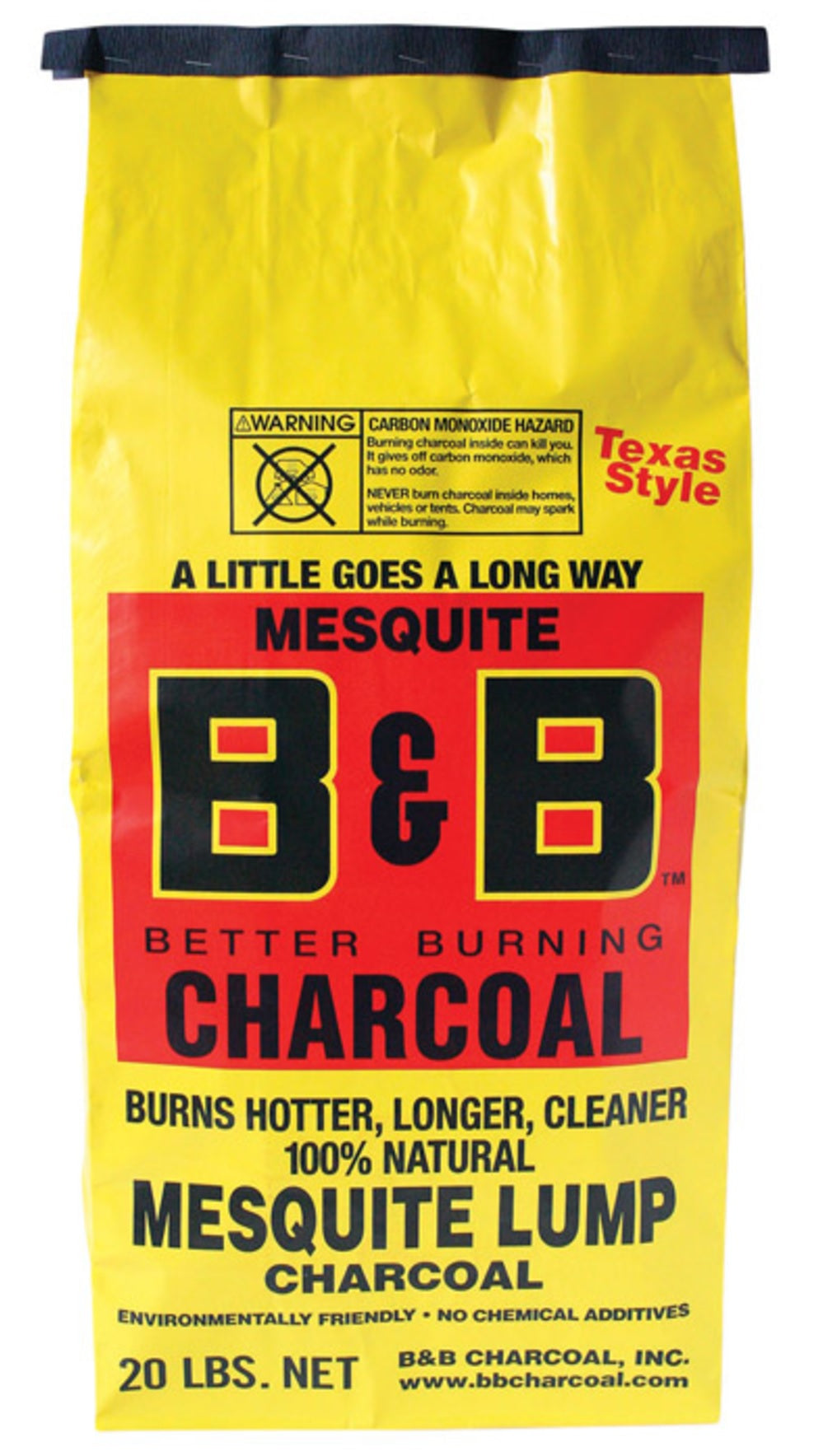 B & B Charcoal 00054 Organic Mesquite Lump Charcoal, 20 Lbs