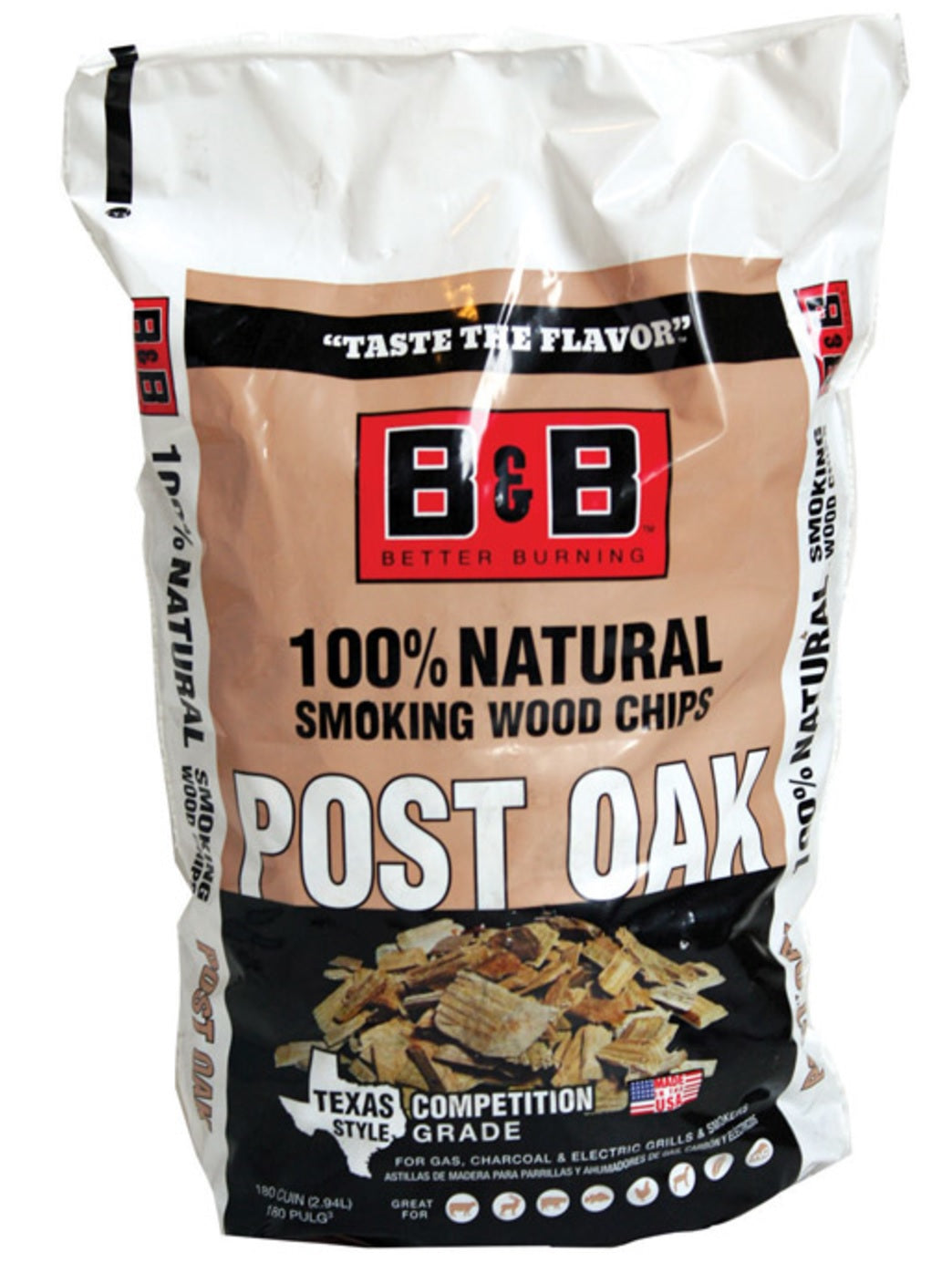 B & B Charcoal 00124 Wood Smoking Chips, 180 Cubic Inch