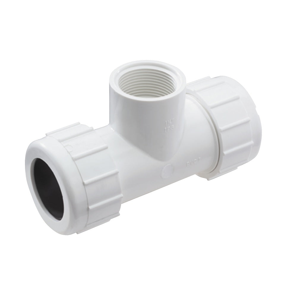 B & K 162-603 Pipe Tee, 1/2 Inch, White