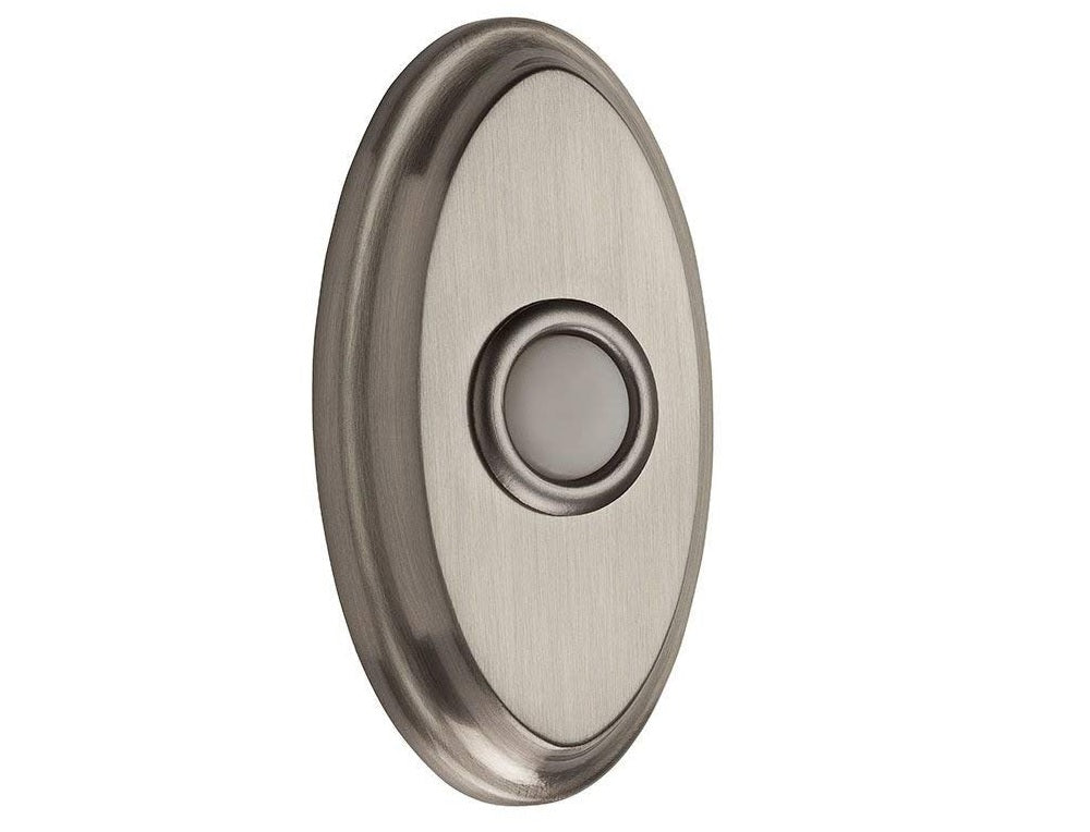 Baldwin 9BR7016002 Oval Bell Button, Satin Nickel