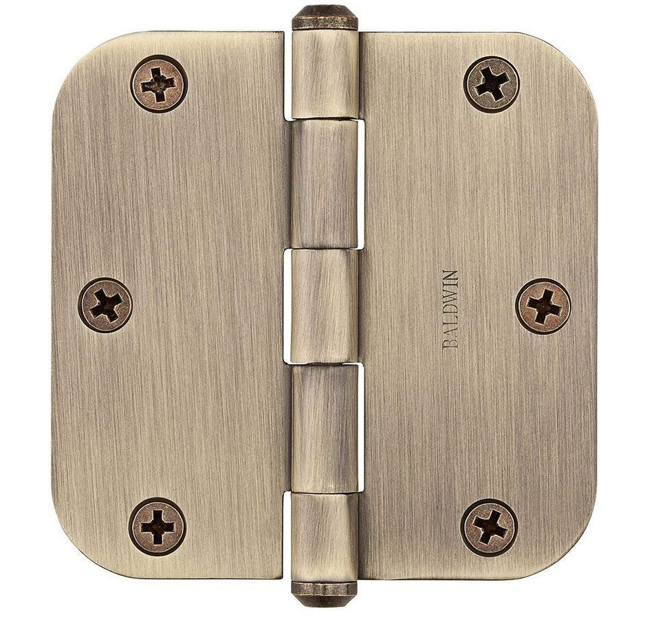 Baldwin 9BR7024006 Radius Hinge, Matte Brass & Black
