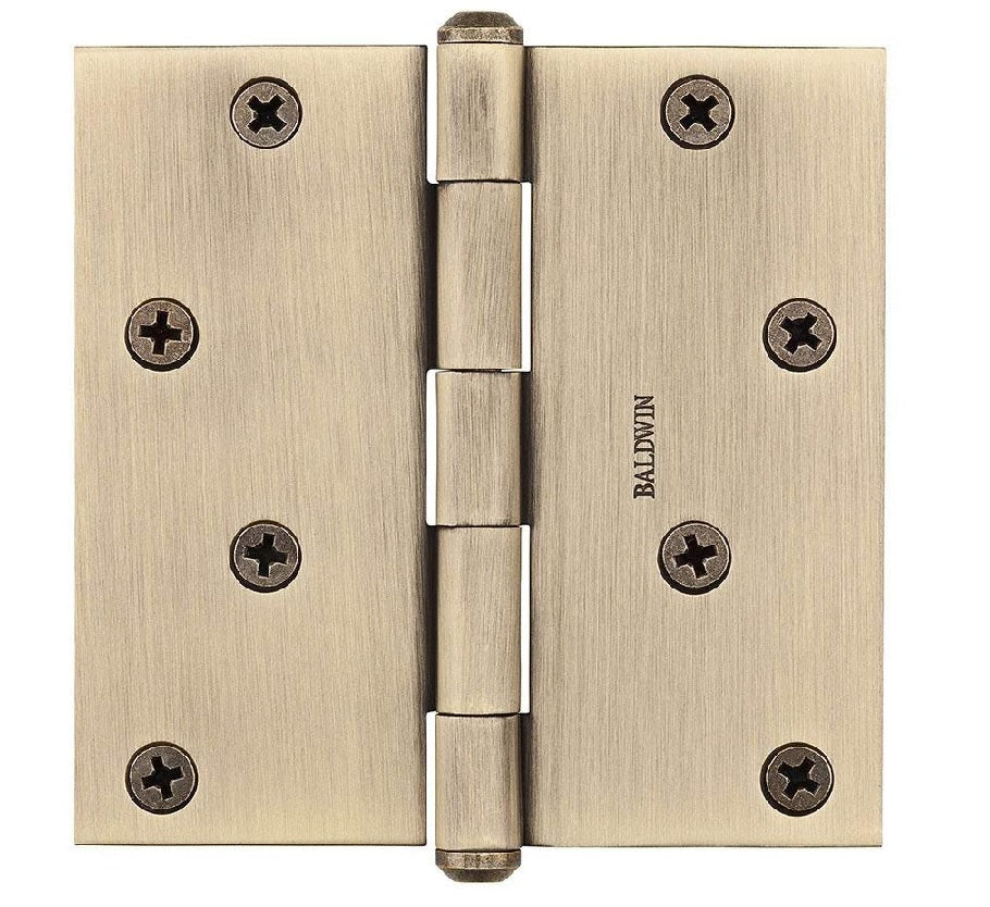 Baldwin 9BR7028006 Square Hinge, Matte Brass & Black