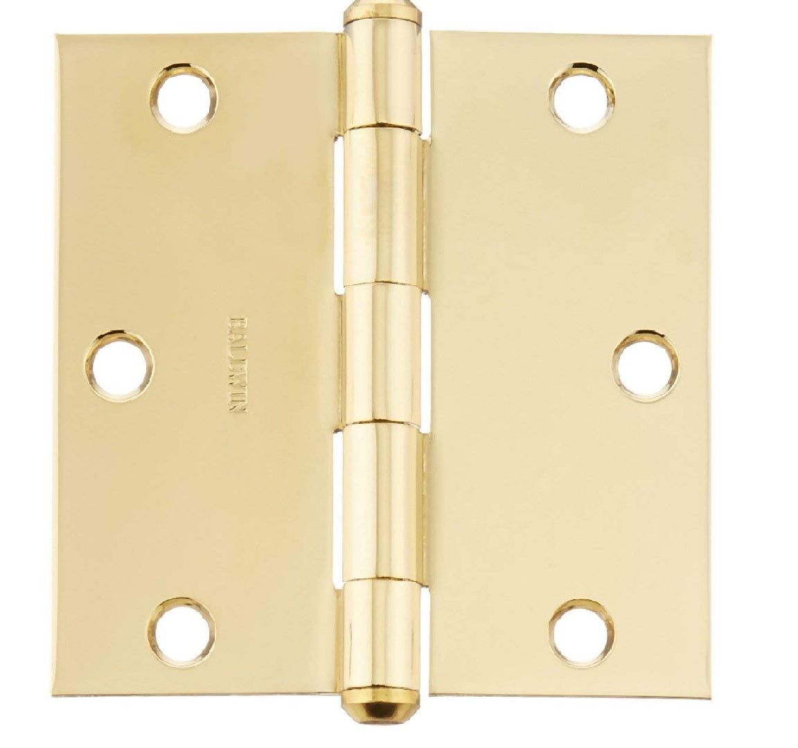Baldwin 9BR7025004 Square Hinge, Lifetime Polished Brass