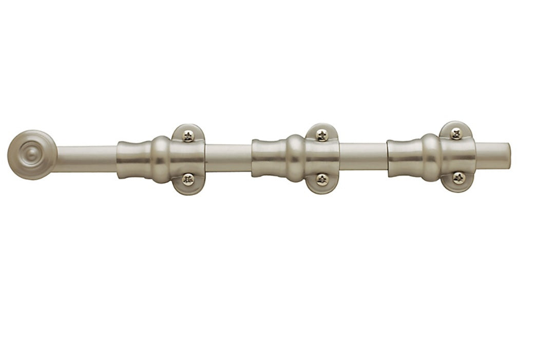 Baldwin 0381150 Ornamental Surface Bolt, Satin Nickel, 12"