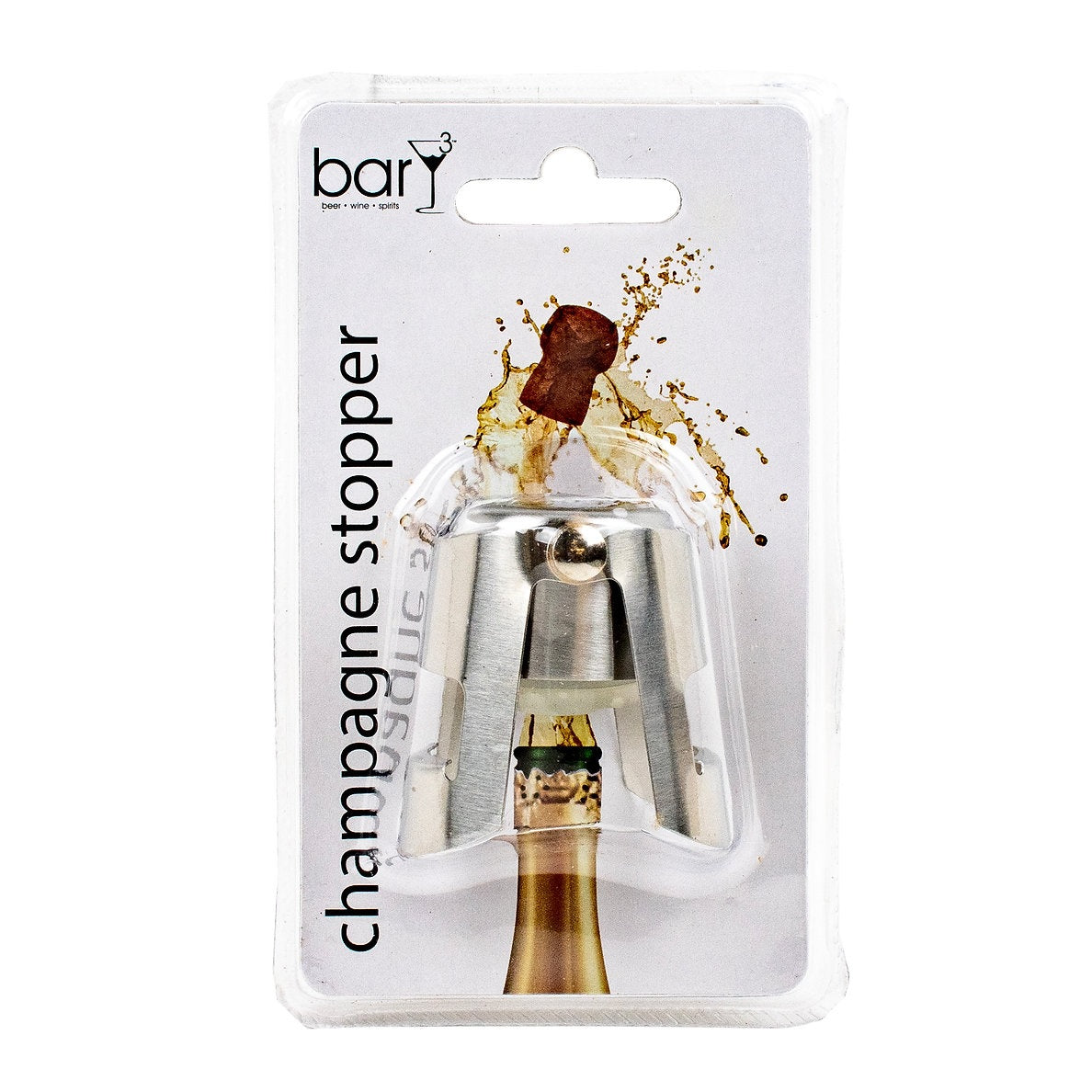 BarY3 BAR-0750 Bottle Stopper, Silver, Stainless Steel